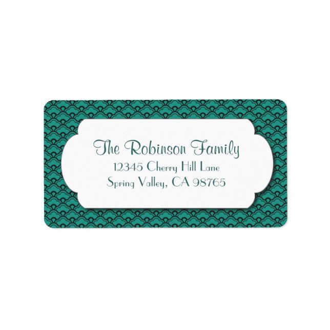 Grünes Lüftermuster mit weißem Rahmen Adressaufkleber (Vorne)