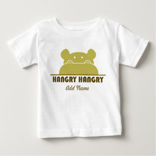 Grünes lustiges niedliches Hangry Flusspferd Baby T-shirt