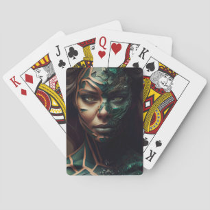 Grünes Mädchen Spielkarten