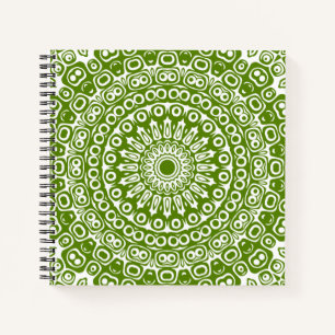Grünes Mandala Naturmuster Notizbuch