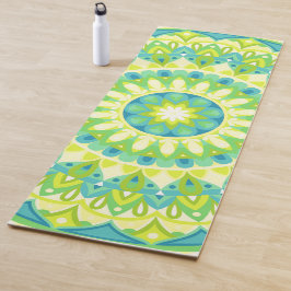 Grünes Mandala zentriertes naturinspiriertes Medit Yogamatte