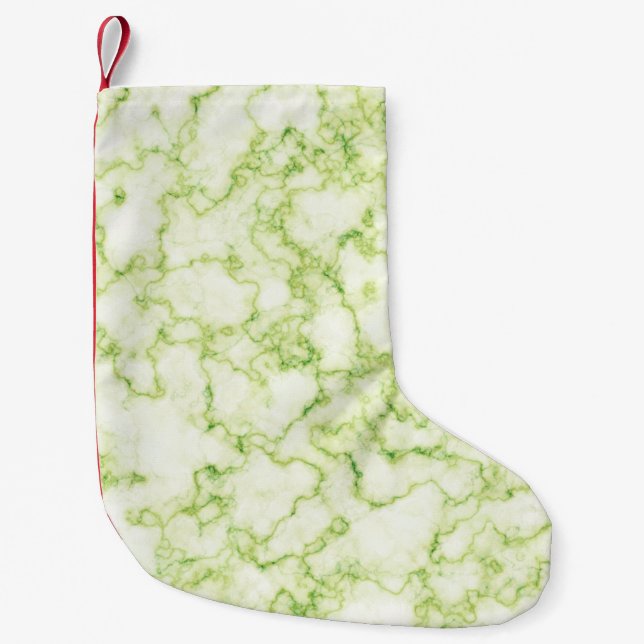 Grünes Marmormuster Kleiner Weihnachtsstrumpf (Vorderseite)