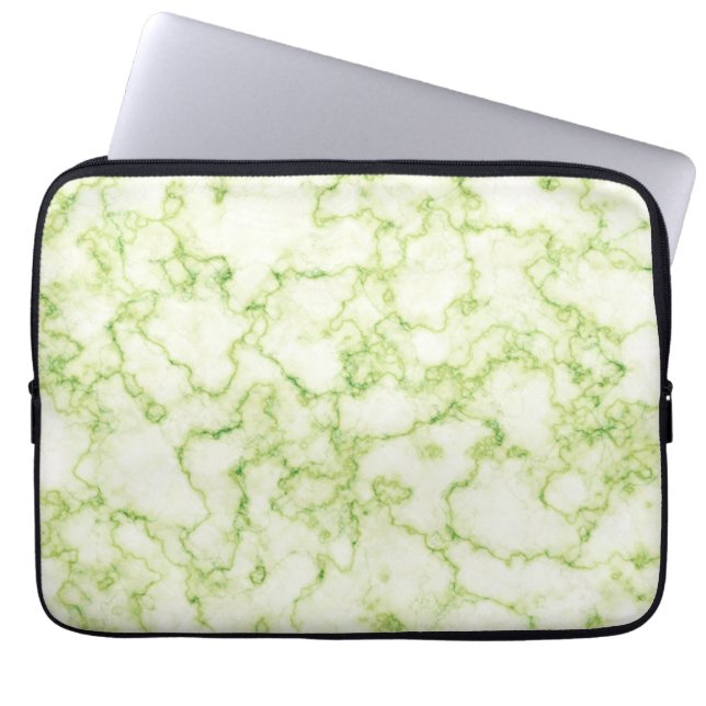 Grünes Marmormuster Laptopschutzhülle (Vorderseite)