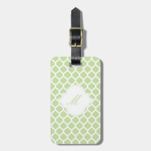 Grünes marokkanisches Muster mit Monogram Gepäckan Gepäckanhänger