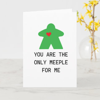 Grünes Meeple Brettspiel Valentinstag Karte