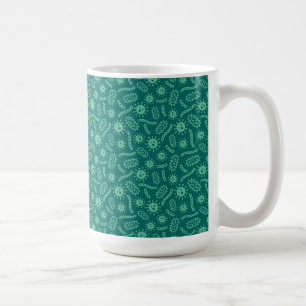 Grünes Mikroben-Muster Kaffeetasse