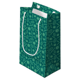 Grünes Mikroben-Muster Kleine Geschenktüte