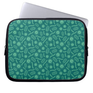 Grünes Mikroben-Muster Laptopschutzhülle