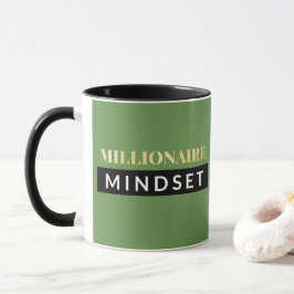 Grünes Millionärs-Denkrichtung-Schwarzes u. Tasse