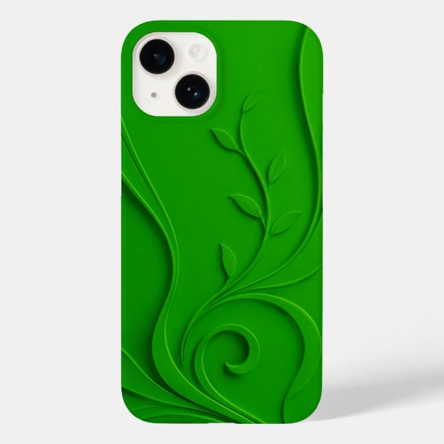 Grünes Minimal-Blatt-Design Case-Mate iPhone Hülle (Rückseite)