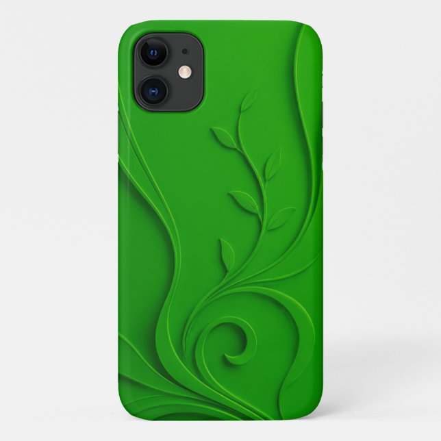 Grünes Minimal-Blatt-Design Case-Mate iPhone Hülle (Rückseite)
