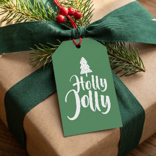 Grünes Minimal Script Frohe Weihnachten An Für Geschenkanhänger