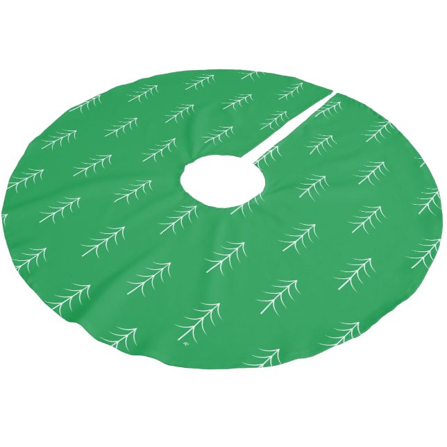 Grünes Minimalistisches Weihnachtsrock Polyester Weihnachtsbaumdecke (Schrägansicht)