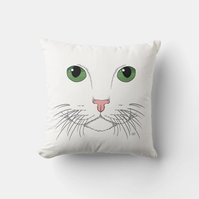 Grünes Mit Augen Katzenwirbelkissen Kissen (Vorderseite)