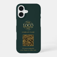 Grünes modernes Geschäftslogo & QR-Code-Promotion