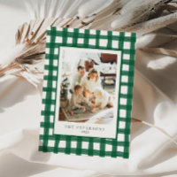 Grünes, modernes Retro-Kariertes Foto Xmas