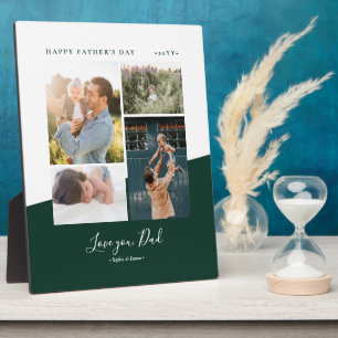 Grünes modernes Vatertagsgeschenk Foto-Collage-Pla Fotoplatte