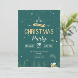 Grünes modernes WeihnachtsParty Einladung