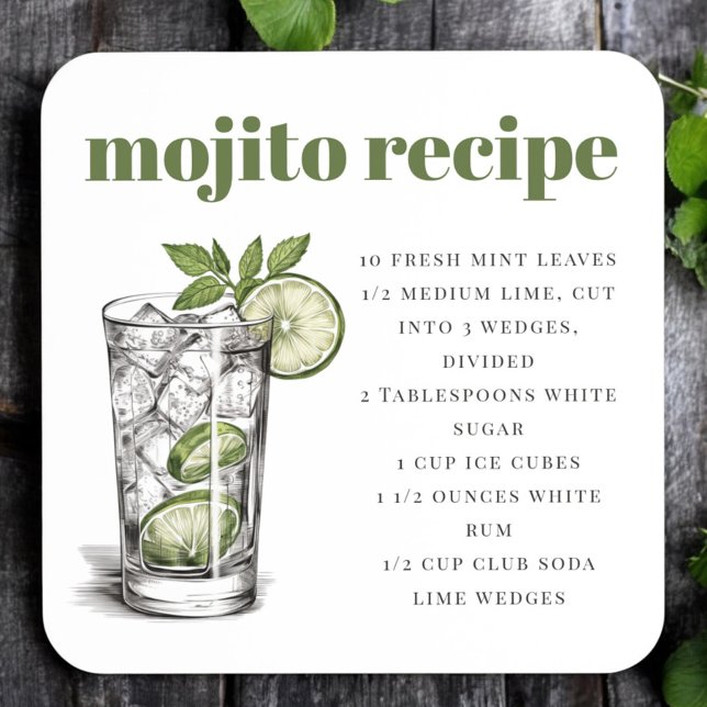 Grünes Mojito Rezept Getränkeuntersetzer (Von Creator hochgeladen)