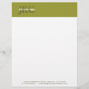 Grünes Monogramm Geschäftslogo Briefkopf