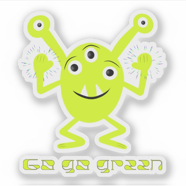 Grünes Monster Aufkleber (Vorderseite)