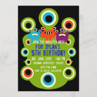 Grünes Monster Augen Geburtstagsparty Einladungen