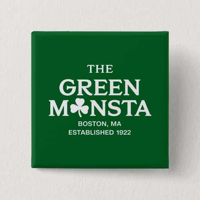 Grünes Monster Boston Green Monstah Baseball-Gesch Button (Vorderseite)