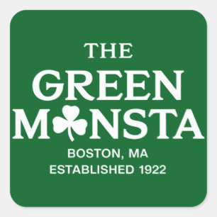 Grünes Monster Boston Green Monstah Baseball-Gesch Quadratischer Aufkleber
