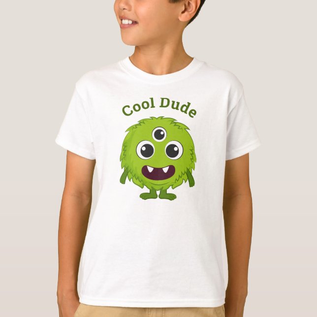 Grünes Monster Cooler Typ Kinder T - Shirt (Vorderseite)