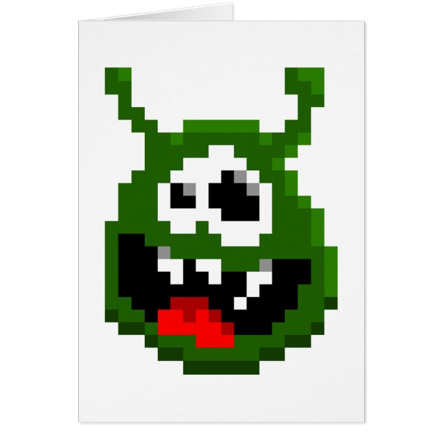 Grünes Monster - Pixel Art (Vorne)