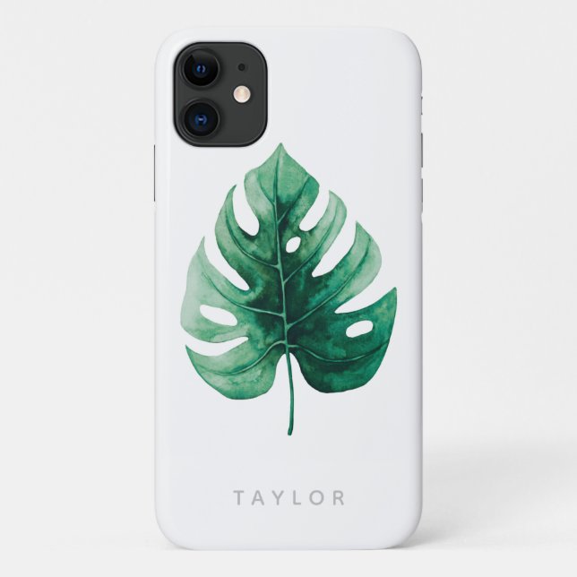 Grünes Monstera Leaf Case-Mate iPhone Hülle (Rückseite)