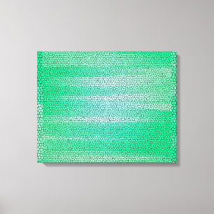 Grünes Mosaik Abstrakt ummantelte Canvas individue Leinwanddruck