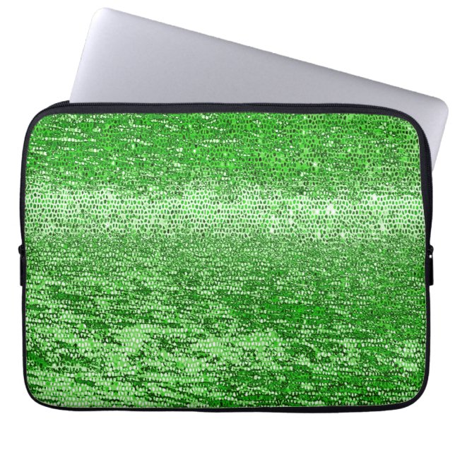 Grünes Mosaikmuster Laptopschutzhülle (Vorderseite)