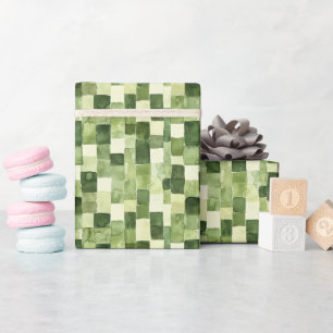 Grünes Mosaikmuster Wasserfarbenstil Gifting Geschenkpapier