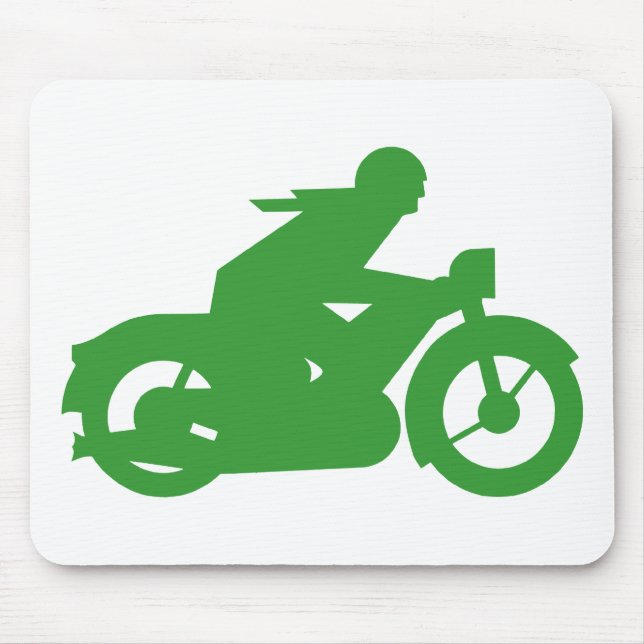 Grünes Motorbiker Zeichen Mousepad (Vorne)