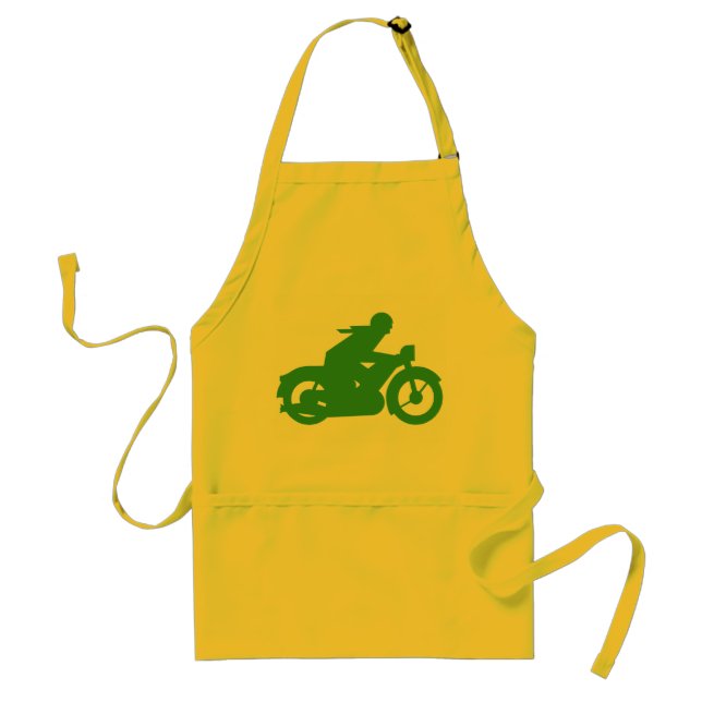 Grünes Motorradfahrer-Schild Schürze (Vorne)