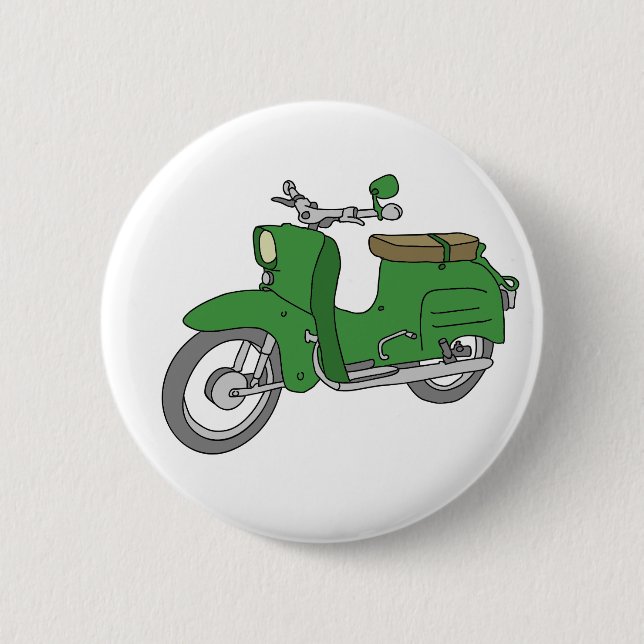 Grünes Motorscooter "Schwalbe " Button (Vorderseite)