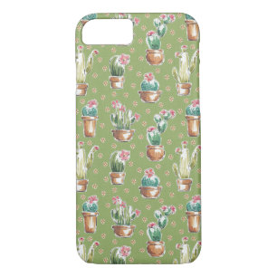 Grünes Muster des Wüsten-Blüten-Schritt-  Case-Mate iPhone Hülle