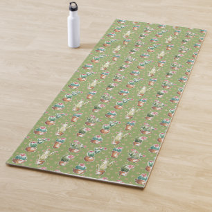 Grünes Muster des Wüsten-Blüten-Schritt- Yogamatte
