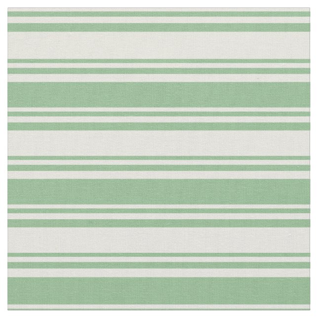 Grünes Muster in Beige und Dunklem Meer Stoff (Nahaufnahme)