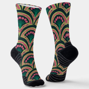 Grünes Muster in der Muschel Socken