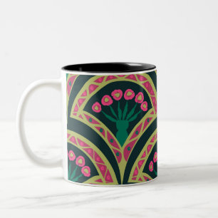 Grünes Muster in der Muschel Zweifarbige Tasse