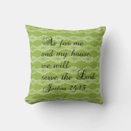 Grünes Muster Joshua 24:15 Bibel Verse Pillow Kissen