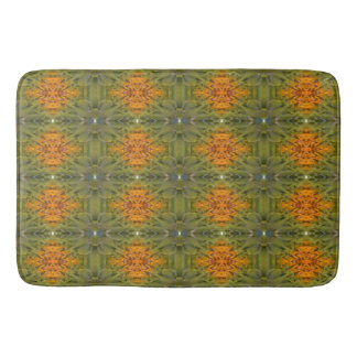 Grünes Muster mit Orange Badematte