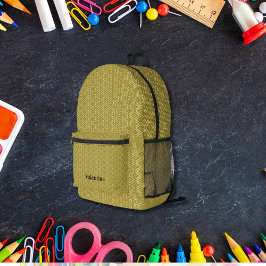 Grünes Muster Modernes Monogramm Bedruckter Rucksack