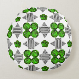 Grünes Muster Rundes Kissen