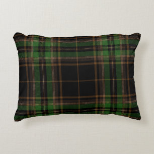 Grünes Muster Tartan-kariertes Trendy schwarzes Dekokissen