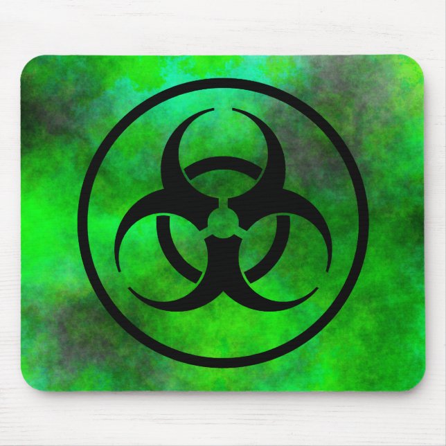 Grünes Nebel-Biogefährdung-Symbol Mousepad (Vorne)