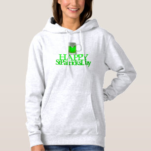 Grünes Neonbier unscharfen glücklichen St Patrick Hoodie