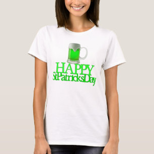 Grünes Neonbier unscharfen glücklichen St Patrick T-Shirt